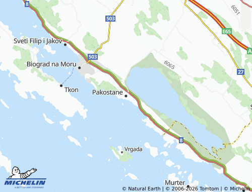 MICHELIN Pakostane map - ViaMichelin