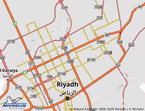 MICHELIN-Landkarte al-Shuhada' - ViaMichelin