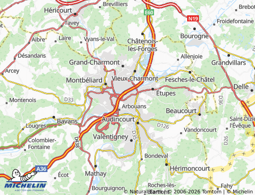 MICHELIN-Landkarte Exincourt - ViaMichelin