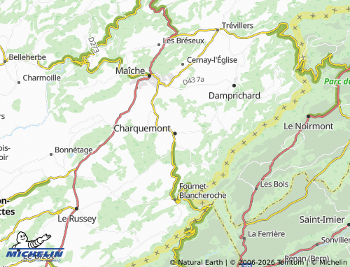 Carte MICHELIN Charquemont - ViaMichelin