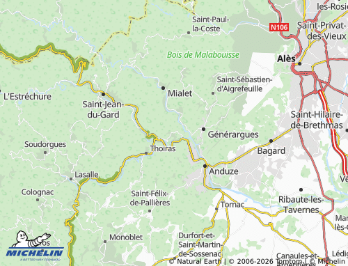 Mappa MICHELIN Corbès - ViaMichelin