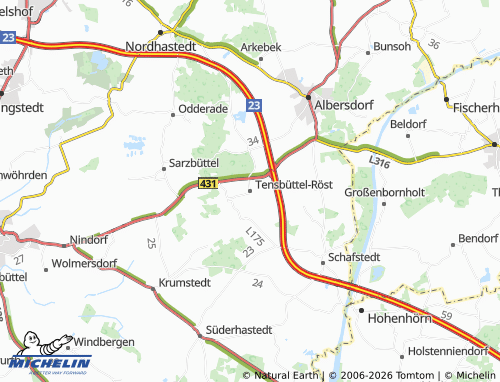 MICHELIN Tensbüttel-Röst map - ViaMichelin