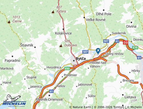 Mappa MICHELIN Bytča-sever - ViaMichelin