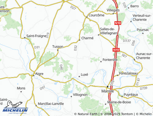 Mapa MICHELIN Ligné - ViaMichelin