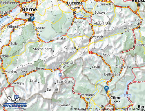Mappa MICHELIN Goms - ViaMichelin