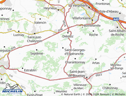 Carte MICHELIN Saint-Georges-d'Espéranche - ViaMichelin