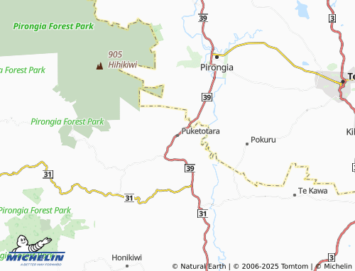 MICHELIN Puketotara map - ViaMichelin
