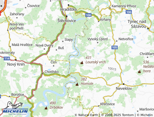 MICHELIN Měřín map - ViaMichelin