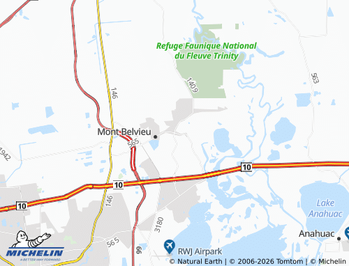 Carte MICHELIN Old River-Winfree - ViaMichelin