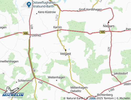 Carte MICHELIN Velgast - ViaMichelin