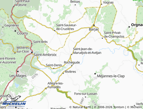 MICHELIN Saint-Jean-de-Maruéjols-et-Avéjan map - ViaMichelin