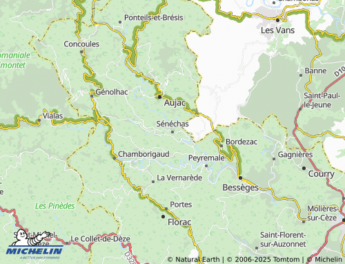 MICHELIN Sénéchas map - ViaMichelin