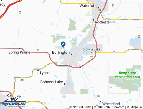Kaart MICHELIN Burlington - ViaMichelin