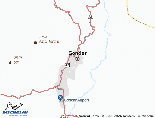 MICHELIN Gondar map - ViaMichelin