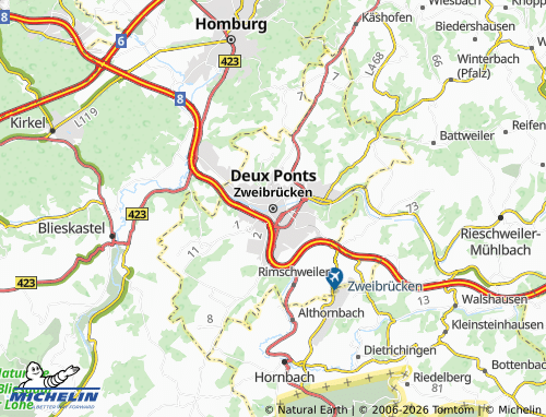 MICHELIN-Landkarte Zweibrücken - ViaMichelin