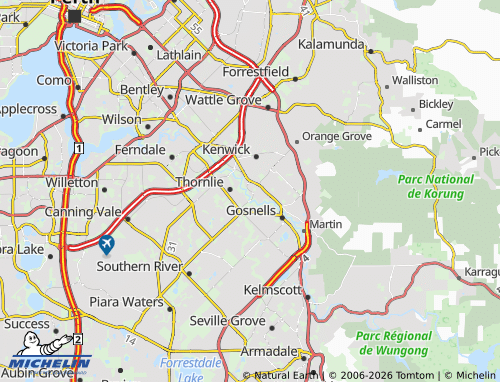 Mapa MICHELIN Maddington - ViaMichelin