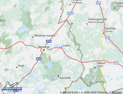 MICHELIN Ludzas novads map - ViaMichelin