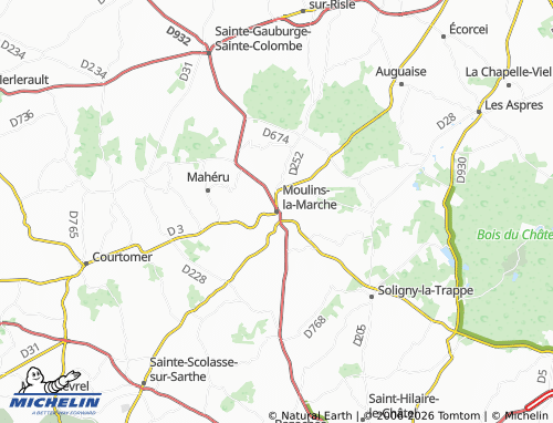 MICHELIN Moulins-la-Marche map - ViaMichelin