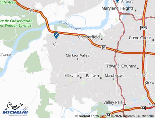 Mapa MICHELIN Clarkson Valley - ViaMichelin