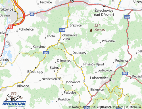 Mapa MICHELIN Doubravy - ViaMichelin