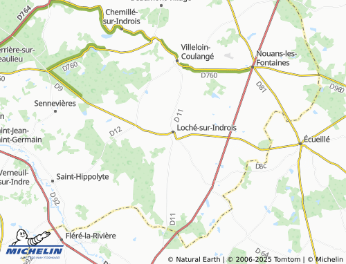 MICHELIN Loché-sur-Indrois map - ViaMichelin
