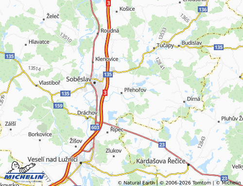 Mappa MICHELIN Přehořov - ViaMichelin