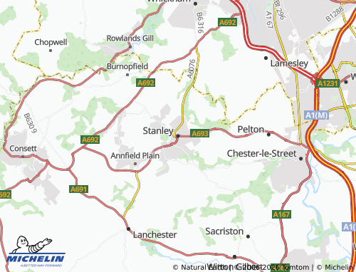 Carte MICHELIN Stanley - ViaMichelin