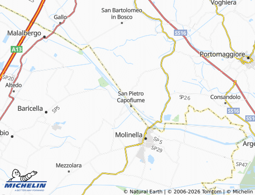 MICHELIN Santa Maria Codifiume map - ViaMichelin