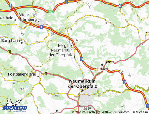 MICHELIN-Landkarte Berg bei Neumarkt in der Oberpfalz - ViaMichelin