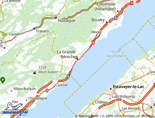 Carte MICHELIN La Grande Béroche - ViaMichelin