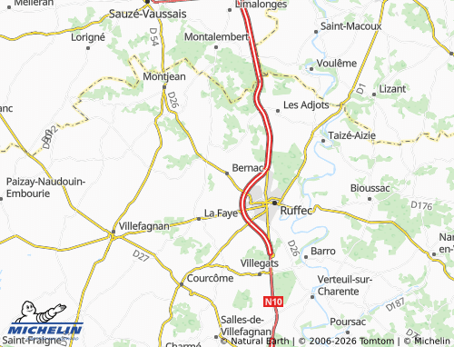 Mappa MICHELIN Bernac - ViaMichelin