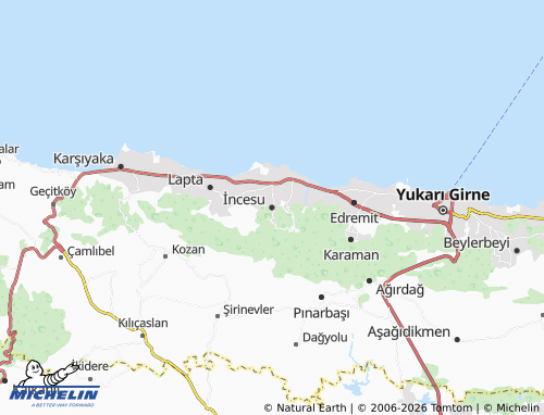 MICHELIN-Landkarte İncesu - ViaMichelin