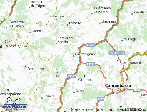 MICHELIN Castropignano map - ViaMichelin