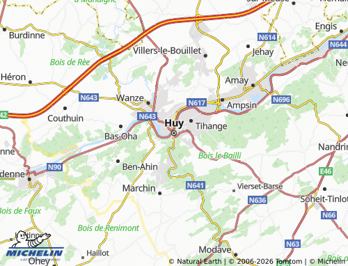 MICHELIN Huy map - ViaMichelin