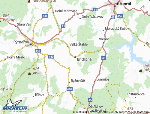 Mappa MICHELIN Břidličná - ViaMichelin