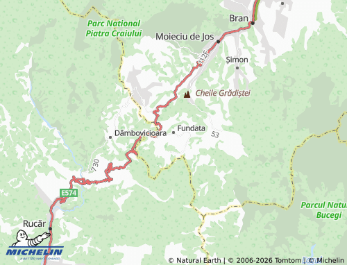 MICHELIN Fundata map - ViaMichelin