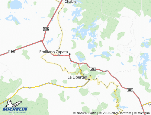 MICHELIN Colonos del Usumacinta map - ViaMichelin