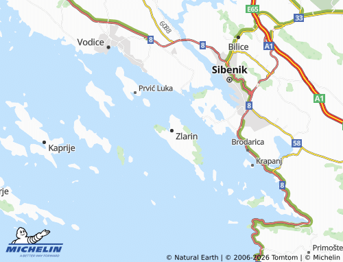 MICHELIN Zlarin map - ViaMichelin