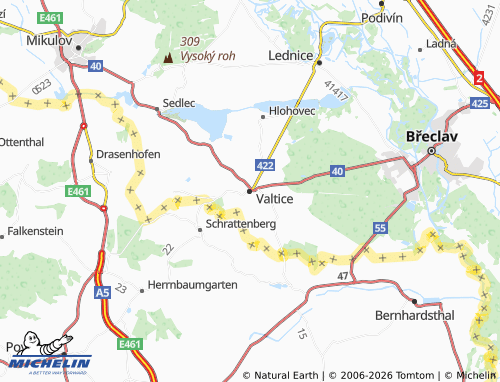 Kaart MICHELIN Valtice - ViaMichelin