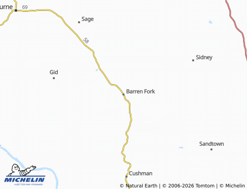 Carte MICHELIN Barren Fork - ViaMichelin