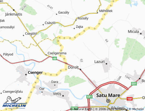 MICHELIN Ateaș map - ViaMichelin