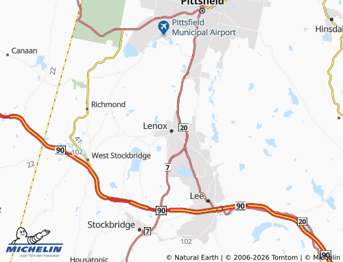 Carte MICHELIN Lenox - ViaMichelin