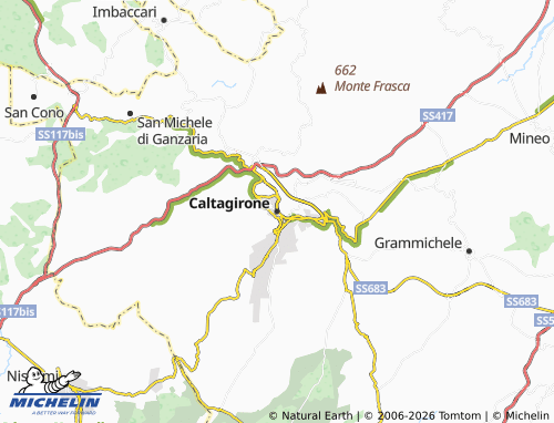 MICHELIN Caltagirone map - ViaMichelin