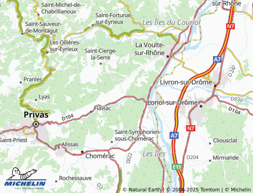 MICHELIN Les Fonts du Pouzin map - ViaMichelin