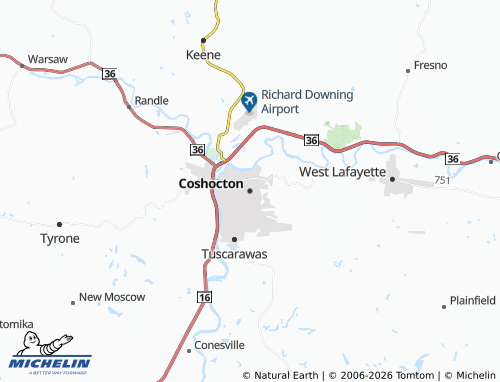 Carte MICHELIN Coshocton - ViaMichelin