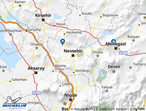 MICHELIN-Landkarte Nevsehir - ViaMichelin
