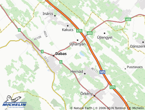 Mapa MICHELIN Dabasiszőlők - ViaMichelin