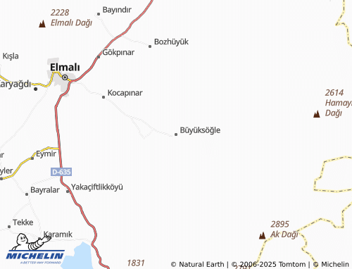 MICHELIN Büyüksöğle map - ViaMichelin