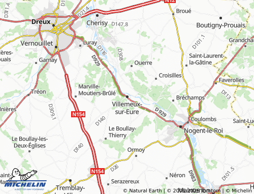 MICHELIN Villemeux-sur-Eure map - ViaMichelin