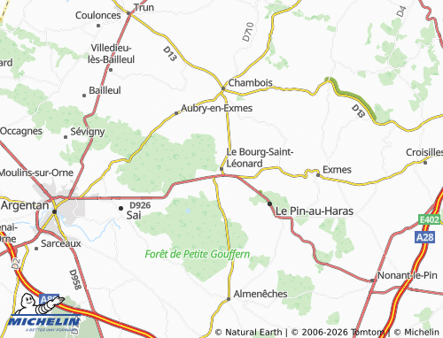 MICHELIN Le Bourg-Saint-Léonard map - ViaMichelin